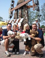 BFBS' Brian Nero and Lee Randall with the winners of the 'Best Teddy Bear Competition'...