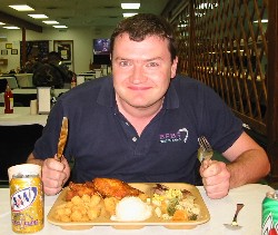 Evening dinner at the American Camp, Bondsteel in Kosovo