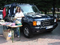 Diane looking after the BFBS Land Rover