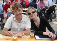 The happy couple...Hermina Graham and hubby Mark enjoying the sunshine...