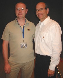 BFBS Breakfast show winner of tickets to Galileo 7, SSgt Moore of Kowloon troop, based in Herford, pictured with Robert Picardo (The EMH "Doctor"  from Star Trek : Voyager)