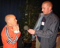 Spot the difference. Yes, Neil Moore has ginger hair.  Aron Eisenberg, Nog from DS9 talking to BFBS' Neil Moore...