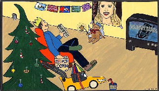 The personal touch - A Christmas card featuring me! (As designed by the lady on the right - Patricia Schrammen)