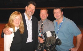 BFBS' Annie Haresign, Actor Jonathan Frakes (Commander William T.Riker in Star Trek:TNG) and BFBS' Nigel Beaumont and Neil Carter...
