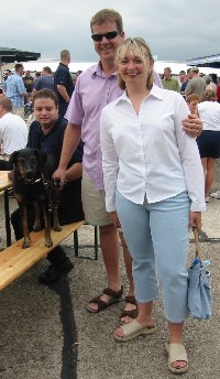 SSAFA's Victoria Thorburn with hubby Ian and dog Jess...