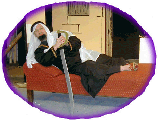 Every panto needs a baddy. Pete Loader as the Evil Saladin...